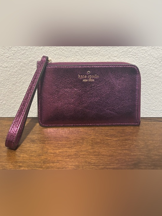 kate spade Handbags - kate spade Metallic Plum Wristlet in Shimmery Wine